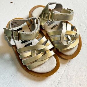 Umi Metallic Gold Leather Sandals Size 20 EUC